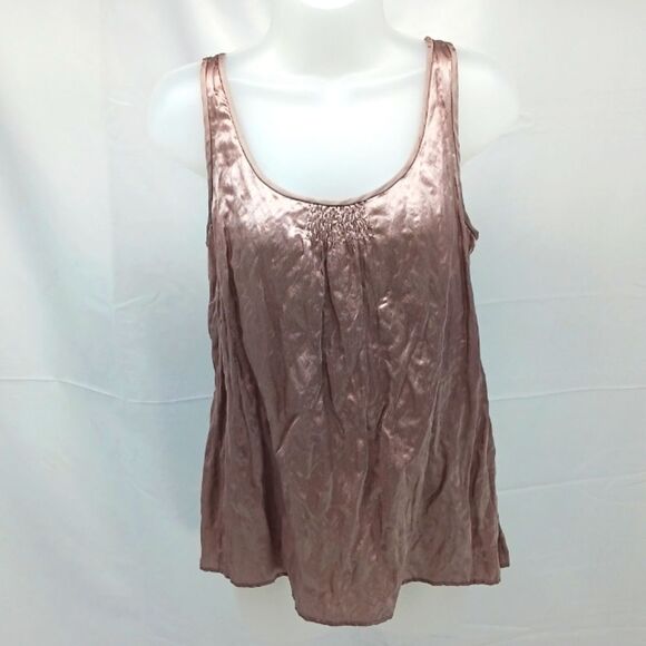 NWOT J. Crew Metallic Silk Smocked Tunic Top Tank Women's 12P Whimsygoth. Femine - Picture 4 of 7